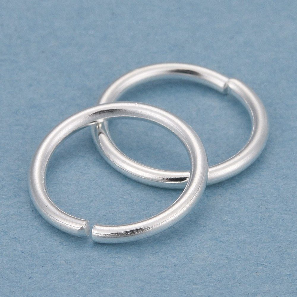 10pcs/Rack Plating Brass Jump Rings, Open Jump Rings, Long-Lasting Plated, 925 Sterling Silver Plated/ 10x1mm