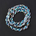Faceted Glass Beads Strands, Clear, Oval, 16x12x7.5mm, Hole: 1.2mm, 30.31~31.49 inch(77~80cm)