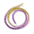 Transparent Glass Beads Strands, Segmented Multi-color Beads, Faceted(32 Facets), Round,  4mm, Hole: 0.8mm, about 85~90pcs/strand, 12.40~12.80 inch(31.5~32.5cm)