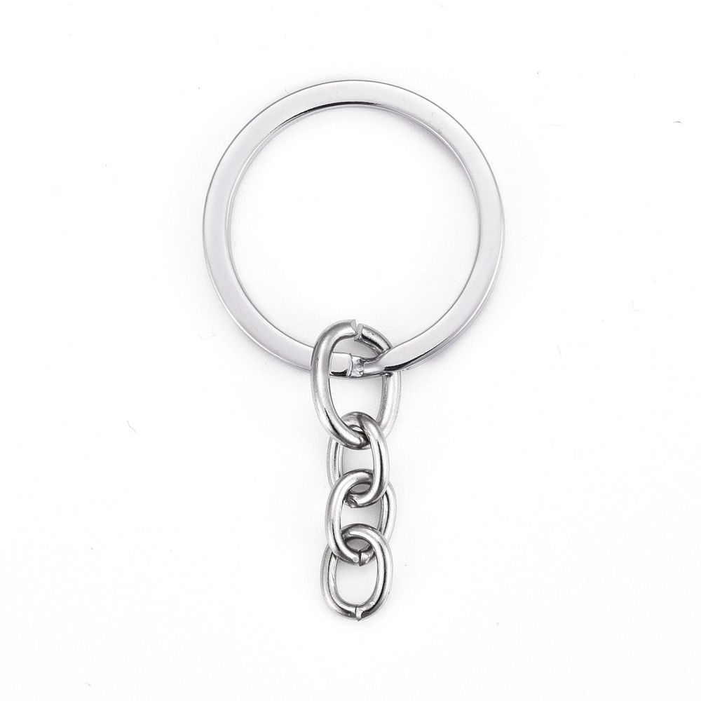 1pcs/ Alloy Split Key Rings, with Chains, Keychain Clasp Finding/22mm