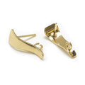2pcs/Brass Hoop Earring Findings, Real 18K Gold Plated