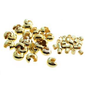 Crimp tubes and cover beads/gold plated
