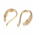 Brass Micro Pave Cubic Zirconia Earring Hooks/ 2pcs