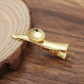 4pcs/Iron Alligator Hair Clip Findings, with Brass Flat Round Cabochon Bezel Setting/35mm
