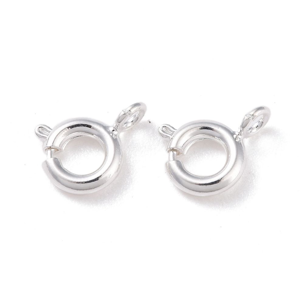 2pcs/Eco-friendly Brass Spring Ring Clasps, Cadmium Free & Lead Free, Long-Lasting Plated,/9x7x1.5mm