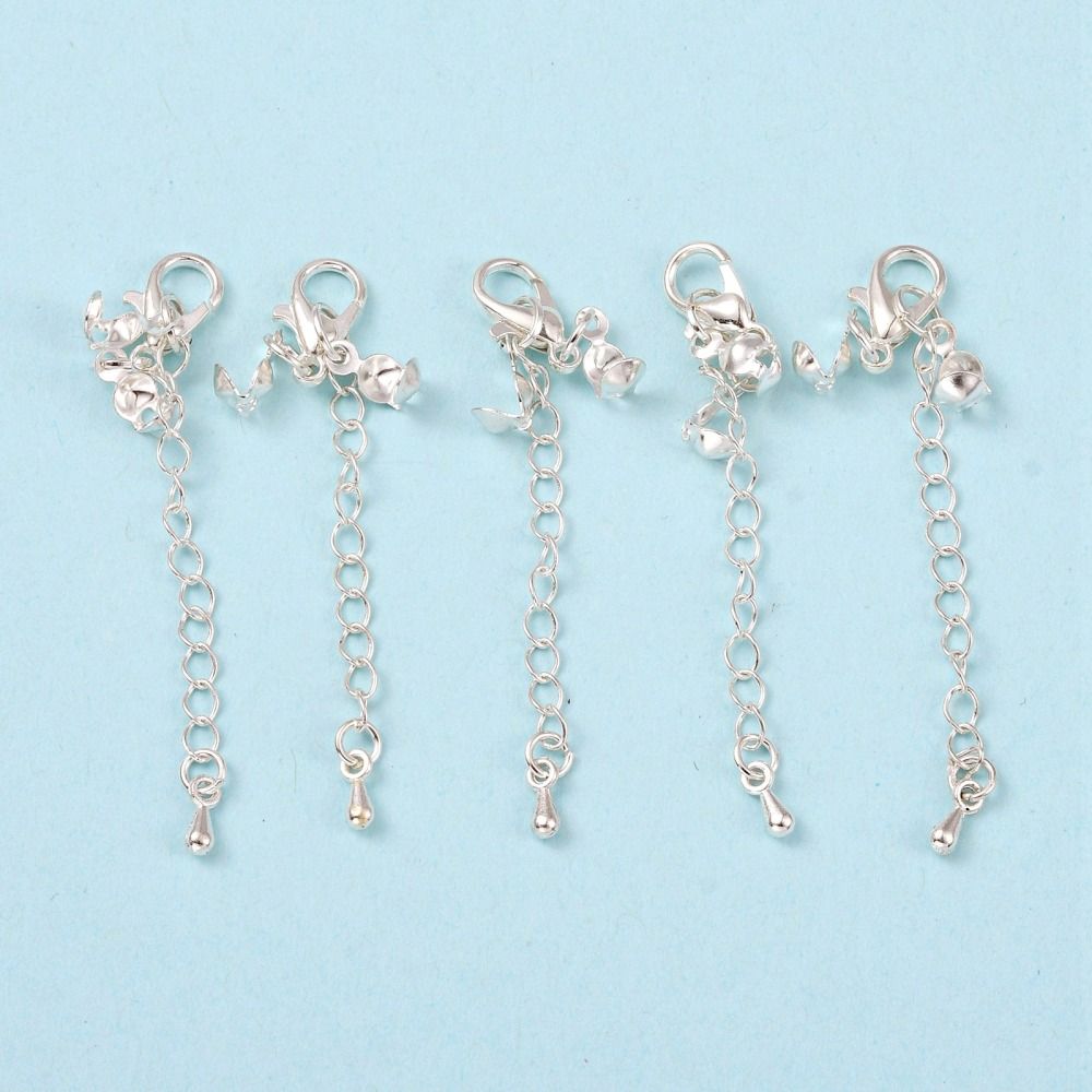 2pcs/Silver, about 77mm long. Alloy Lobster Claw Clasps: about 6mm wide, 12mm long