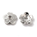 2pcs/Brass Micro Pave Cubic Zirconia Bead Caps/ 8,5mm