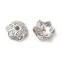 2pcs/Brass Micro Pave Cubic Zirconia Bead Caps/ 8mm