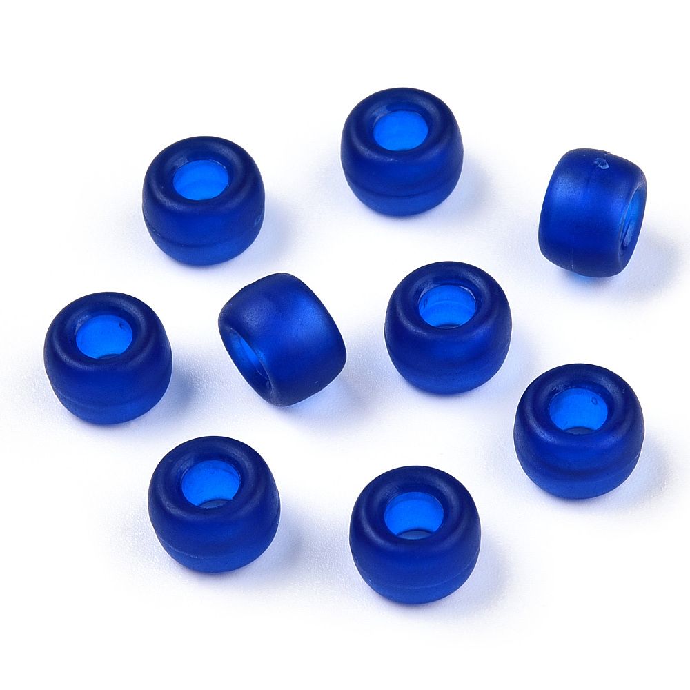 ~39pcsTransparent Plastic Beads, Frosted/ 9x6mm
