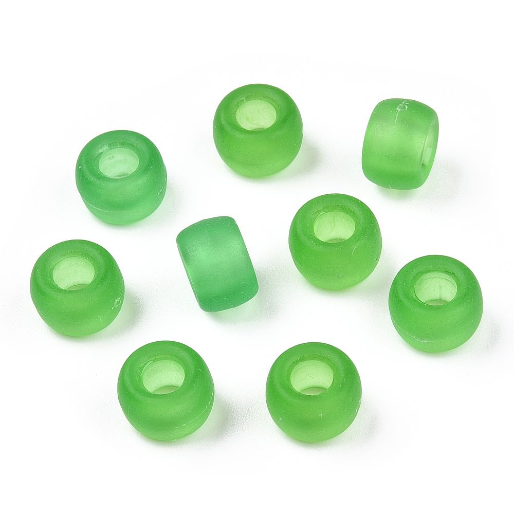 ~39pcsTransparent Plastic Beads, Frosted/ 9x6mm