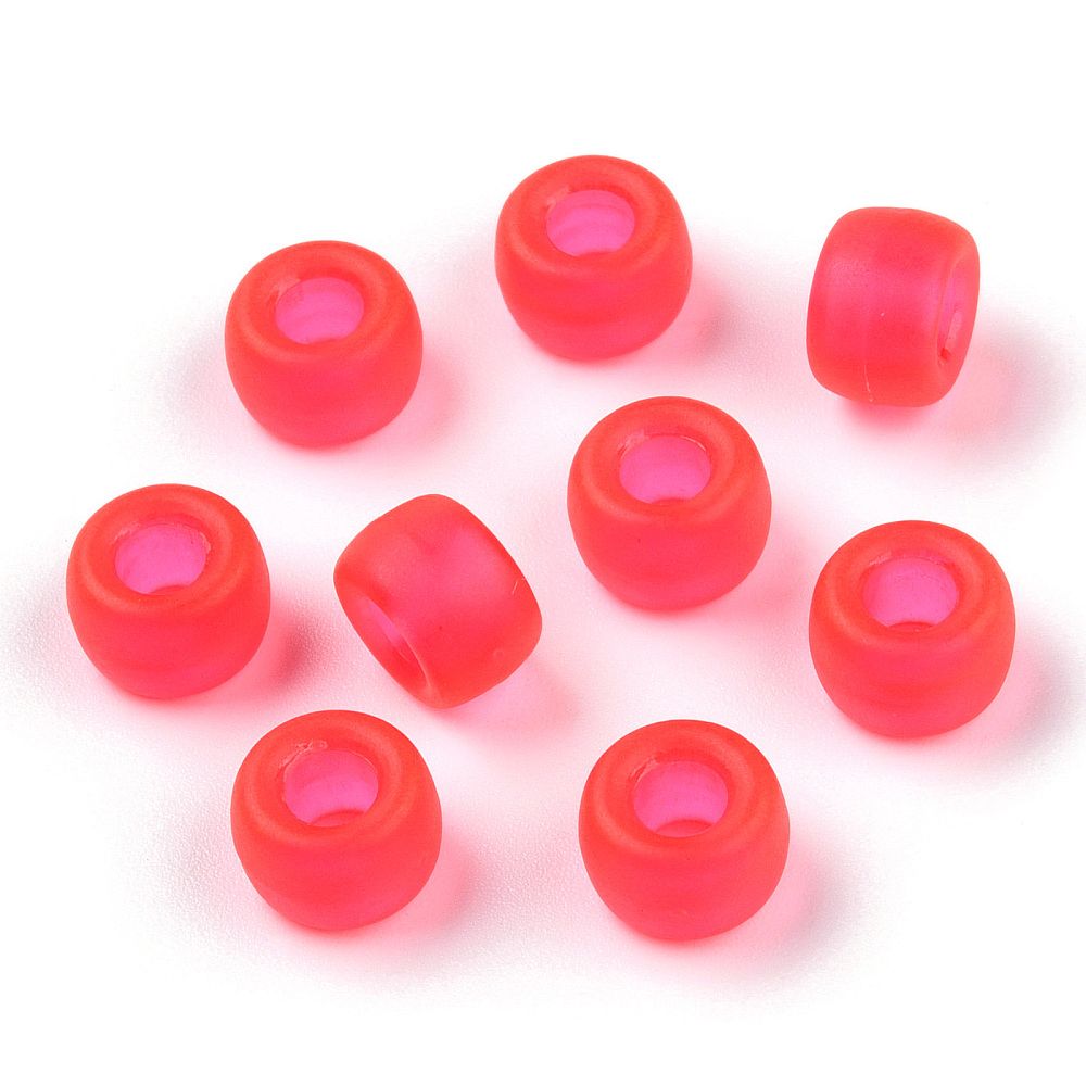 ~39pcsTransparent Plastic Beads, Frosted/ 9x6mm