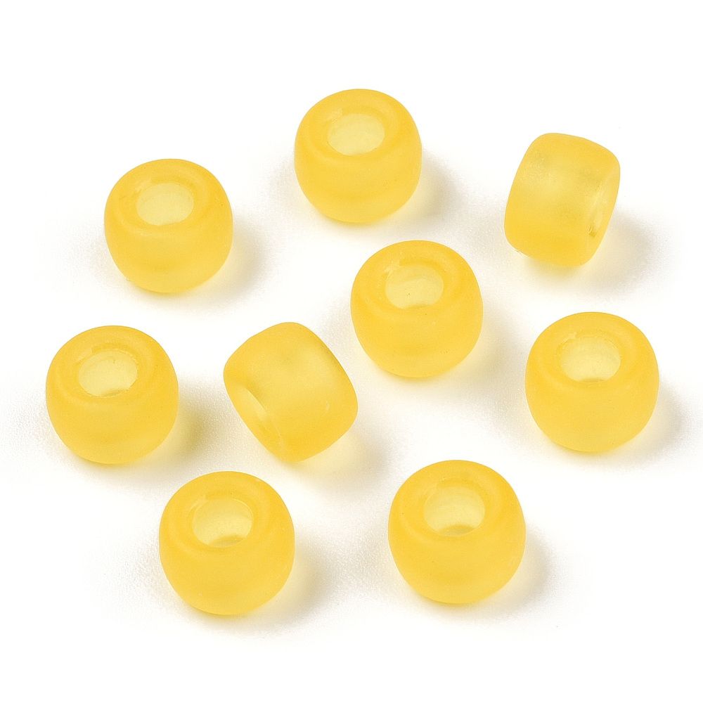 ~39pcsTransparent Plastic Beads, Frosted/ 9x6mm