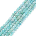 Natural Amazonite Beads Strands, Faceted, Round, 3~3.5mm, Hole: 0.6mm, about 117~126pcs/strand, 15.16''~15.55''(38.5~39.5cm)
