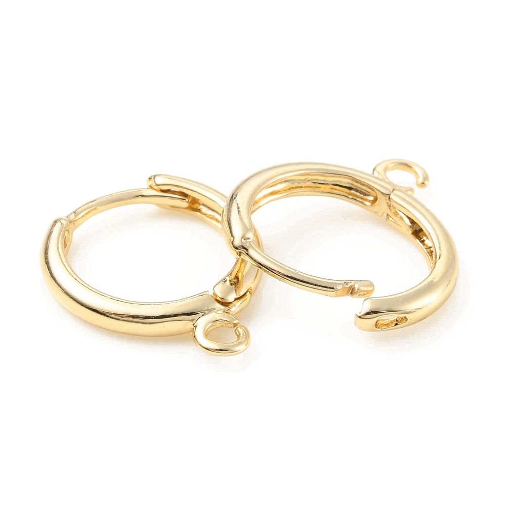 2pcs/ Brass Huggie Hoop Earring Findings/ 16x13.5x2mm