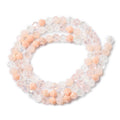 Electroplate Glass Beads Strands, Opaque & Transparent & AB Color Plated, Faceted, Bicone, Pink, 4x4.5mm, Hole: 0.9mm, about 94~95pcs/strand, 13.86''(35.2cm)
