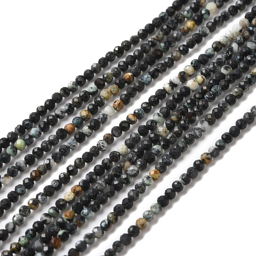 Natural Variscite Beads Strands, Faceted, Round, 2.5x2.5mm, Hole: 0.5mm, about 156pcs/strand, 14.96 inch(38cm)