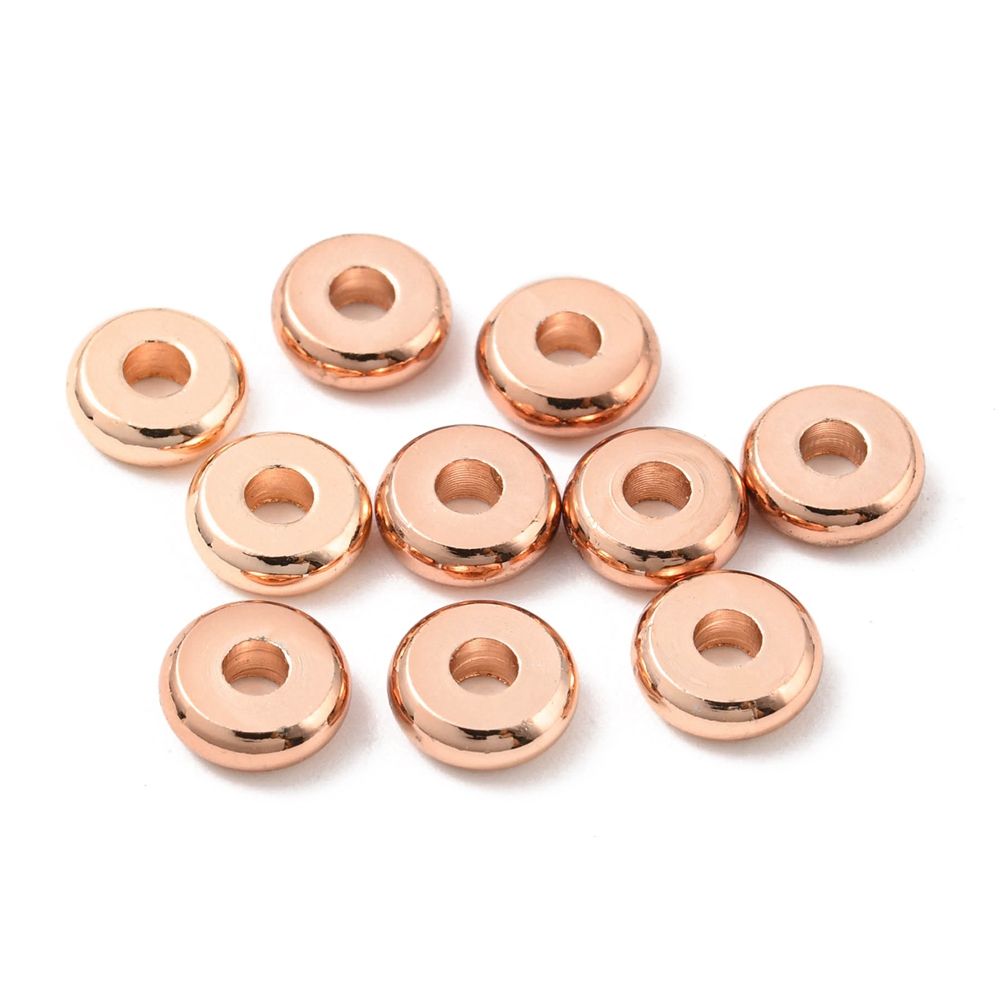 10pcs/Brass Beads, Cadmium Free & Lead Free, Long-Lasting Plated/6x2mm