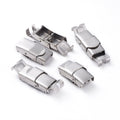 1pcs/201 Stainless Steel Watch Band Clasps, with Three or Four Sawtooth/ 26x13x6mm