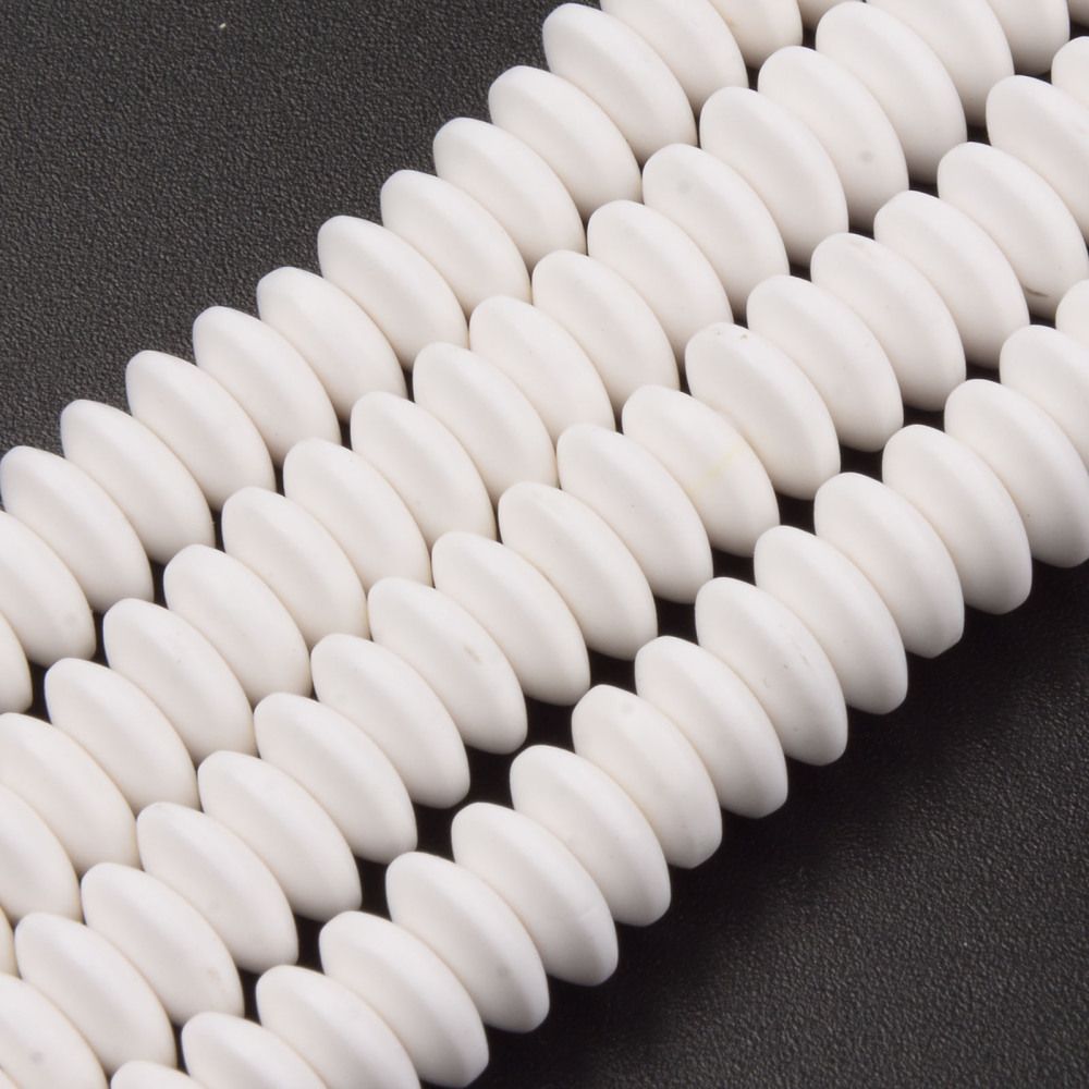 Handmade Polymer Clay Bead Strands, Flat Round, Spring Green, 8.5~9x3.5mm, Hole: 1.6mm, about 112pcs/strand, 15.75 inch~16.14 inch(40~41cm)
