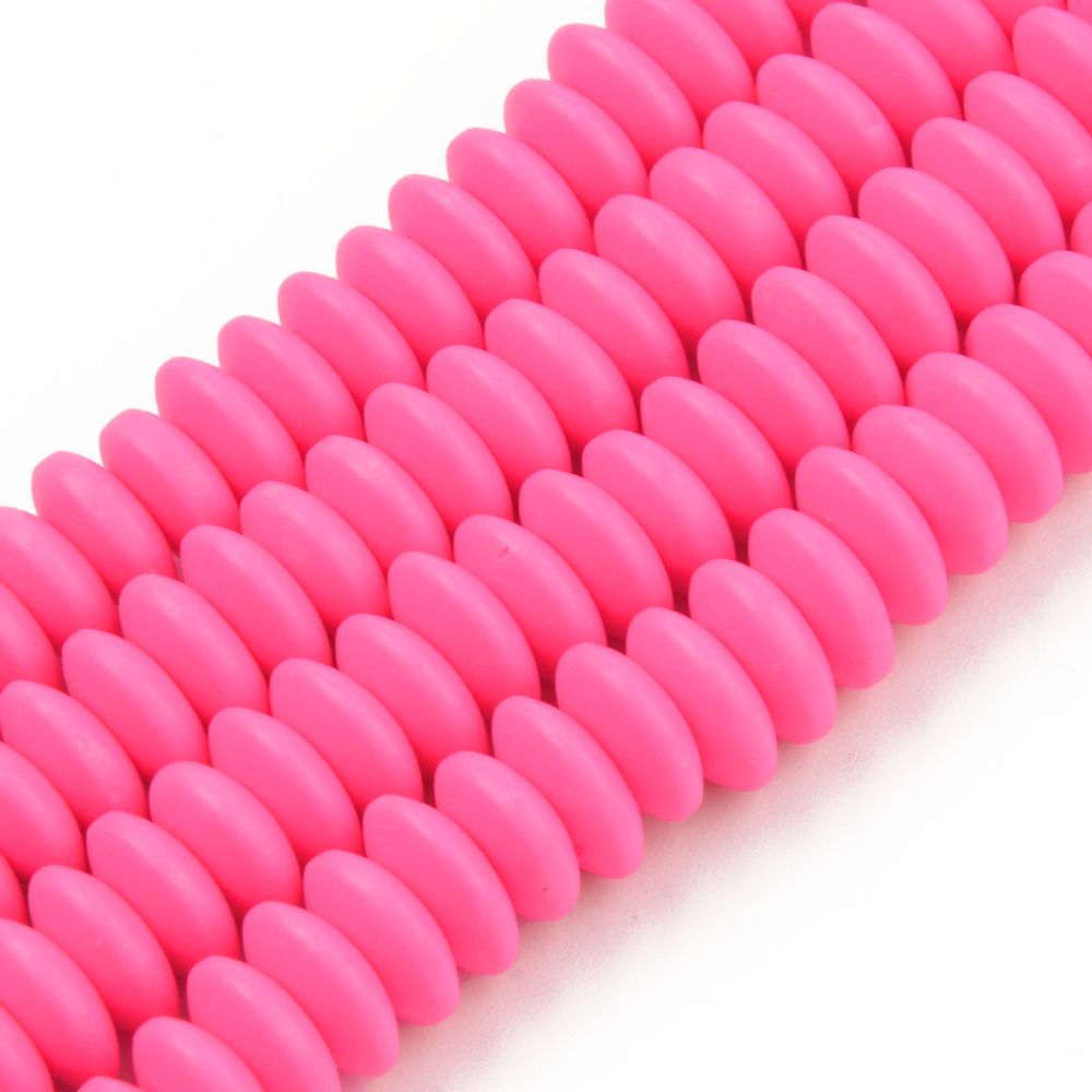 Handmade Polymer Clay Bead Strands, Flat Round, Spring Green, 8.5~9x3.5mm, Hole: 1.6mm, about 112pcs/strand, 15.75 inch~16.14 inch(40~41cm)