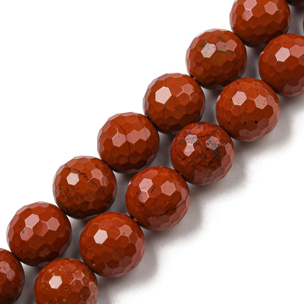 Natural Red Jasper Beads Strands, Faceted, 14.96~15.04 inch(38~38.2cm)