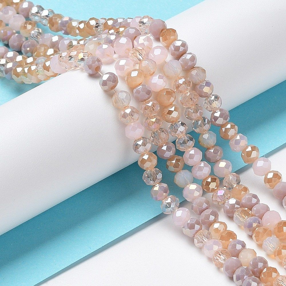 Glass Beads Strands, Faceted, Rondelle, 4~4.5x3.5mm, Hole: 1mm, about 105~110pcs/strand, 38~39cm