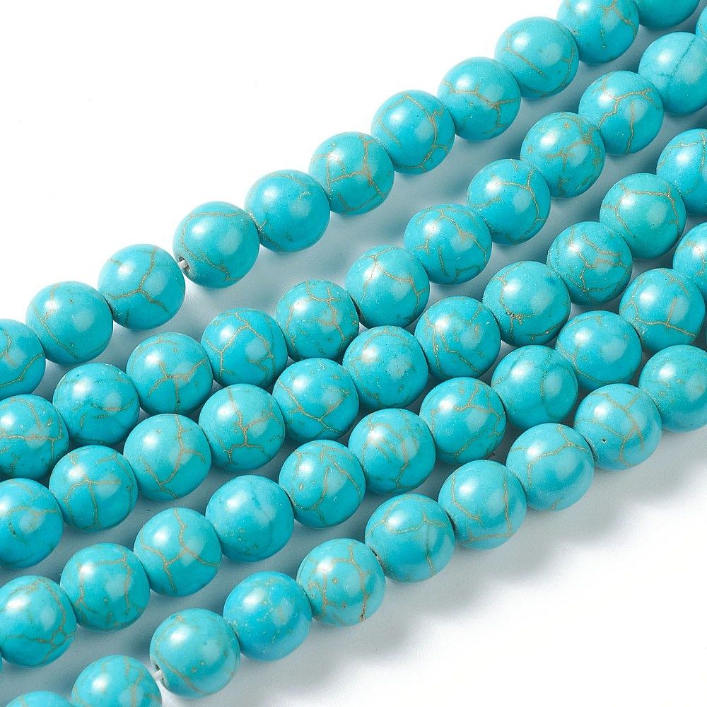 Natural Howlite Turquoise Beads Strand/8mm, Hole: 1mm, about 50pcs/strand