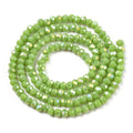 Electroplate Glass Beads Strands, Opaque Solid Color, AB Color Plated, Faceted, Rondelle, Olive, 2.9~3.3x2mm, Hole: 0.8mm, about 135~140pcs/strand, 32~34cm