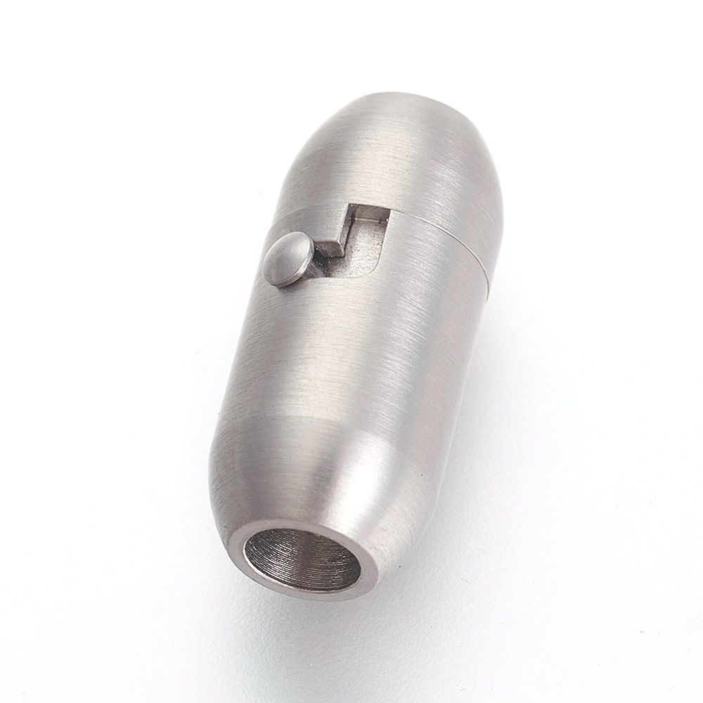 304 Stainless Steel Locking Tube Magnetic Clasps, Matte Style/18x8mm