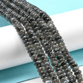 Natural Larvikite Beads Strands, Rondelle, 4~4.5x2~2.5mm, Hole: 1.2mm, about 155~163pcs/strand, 15.24''~15.31''(38.7~38.9cm)