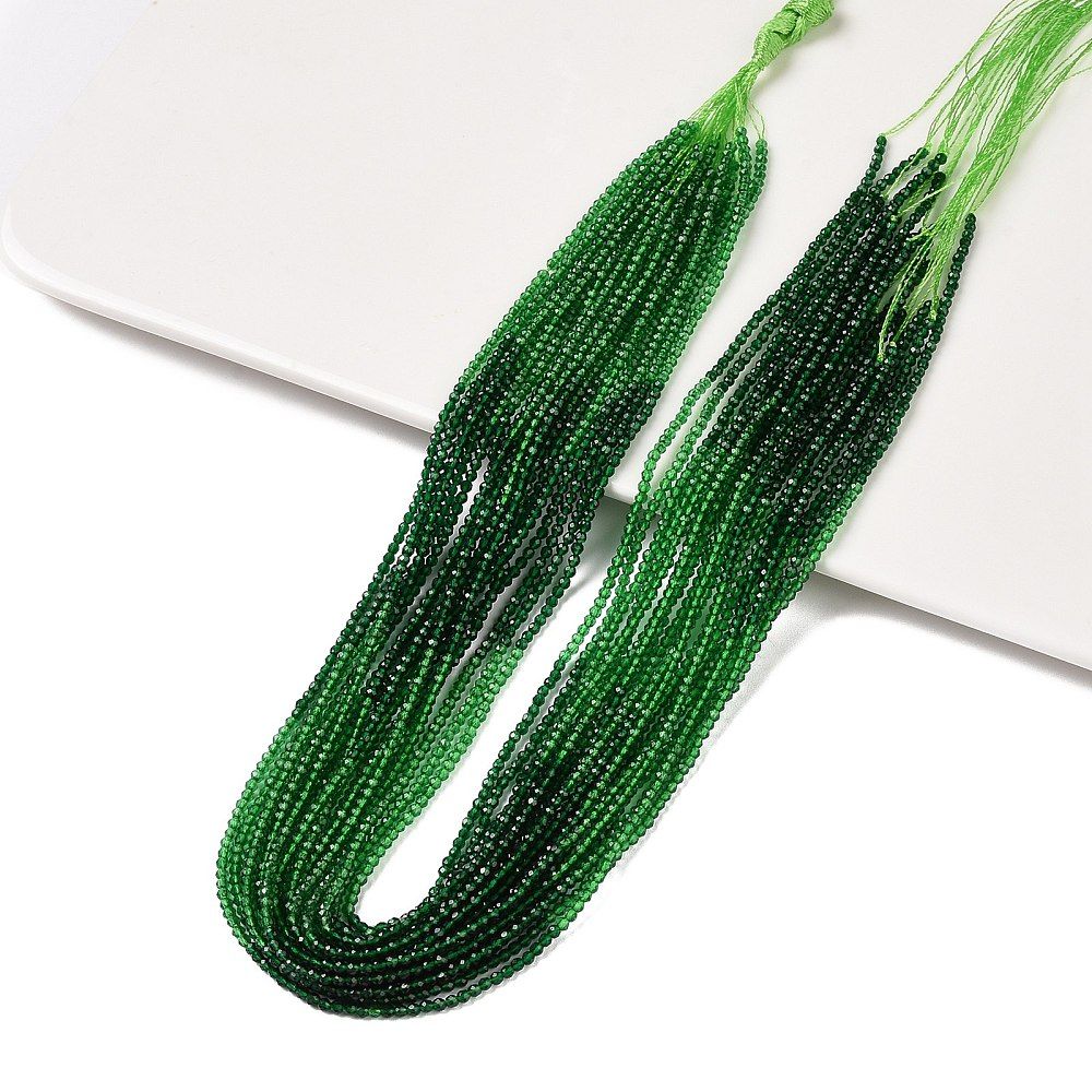 Transparent Gradient Color Glass Beads Strands, Segmented Multi-color Beads, Faceted Round, 2mm, Hole: 0.5mm, about 160~178pcs/strand, 13.58 ~14.17 inch(34.5~36cm)