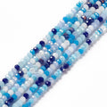 Electroplate Glass Beads Strands, AB Color Plated, Faceted, Abacus, 3x2.5mm, Hole: 0.7mm, about 180~185pcs/strand, 16.53~17.32 inch(42~44cm)