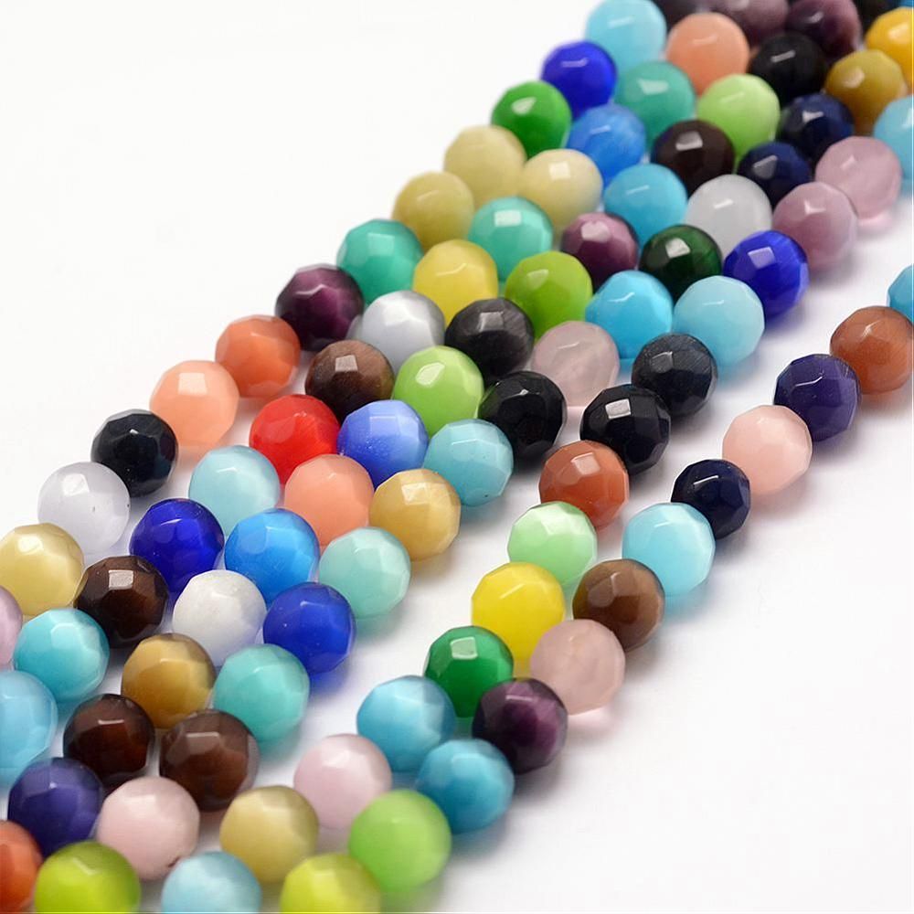 Cat Eye Beads, Round, 8mm, Hole: 1mm, about 14~14.5 inch/strand, about 48~50pcs/strand