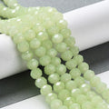 Baking Paint Imitation Jade Glass Bead Strands, Faceted Rondelle, 6x5mm, Hole: 1.2mm, about 80~85pcs/strand, 38~40cm