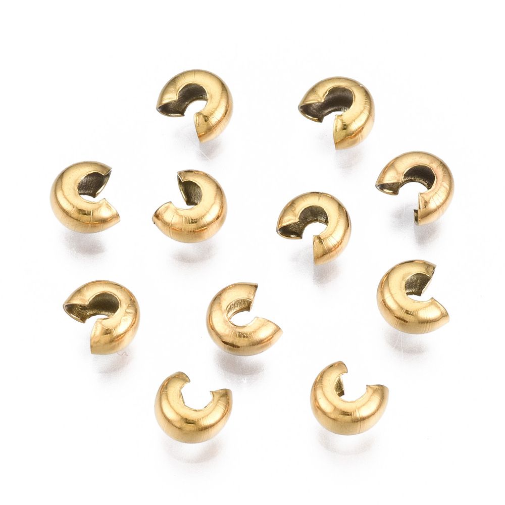 10pcs/304 Stainless Steel Crimp Beads Covers/5.5x4.5x3.2mm