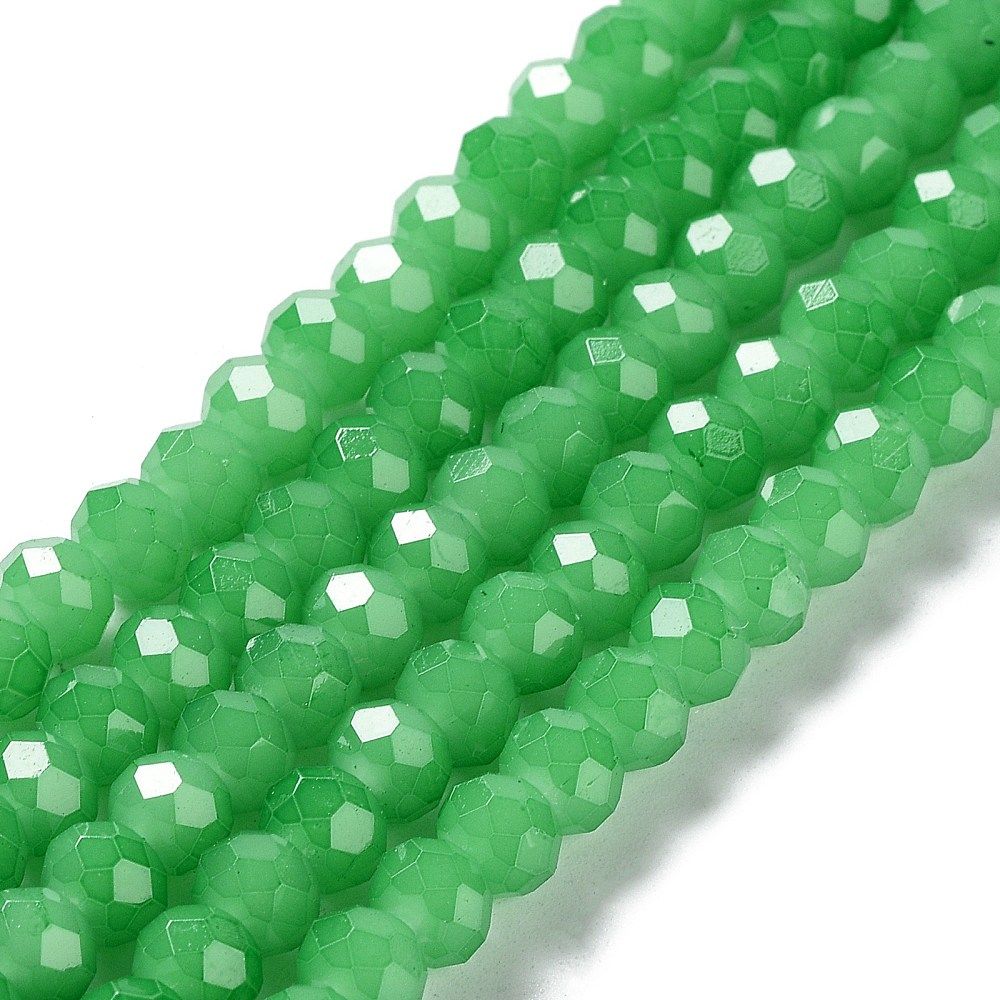 Baking Paint Imitation Jade Glass Bead Strands, Faceted Rondelle, 6x5mm, Hole: 1.2mm, about 80~85pcs/strand, 38~40cm