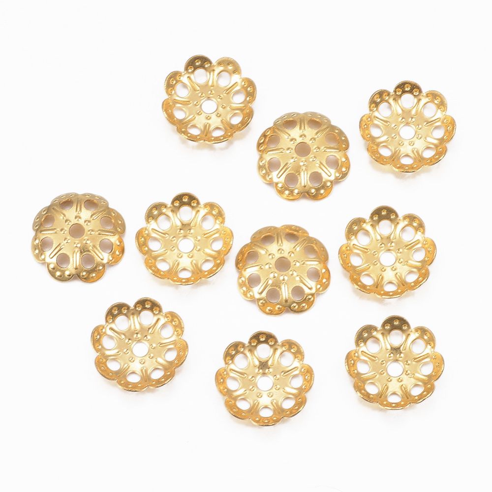 4pcs/304 Stainless Steel Bead Caps /9mm