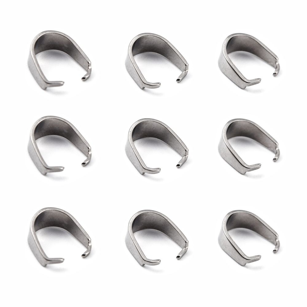 10pcs/304 Stainless Steel Snap on Bails/ 9x7x4mm