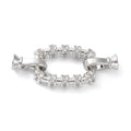 Rack Plating Brass Pave Clear Cubic Zirconia Fold Over Clasp/14x20x4mm