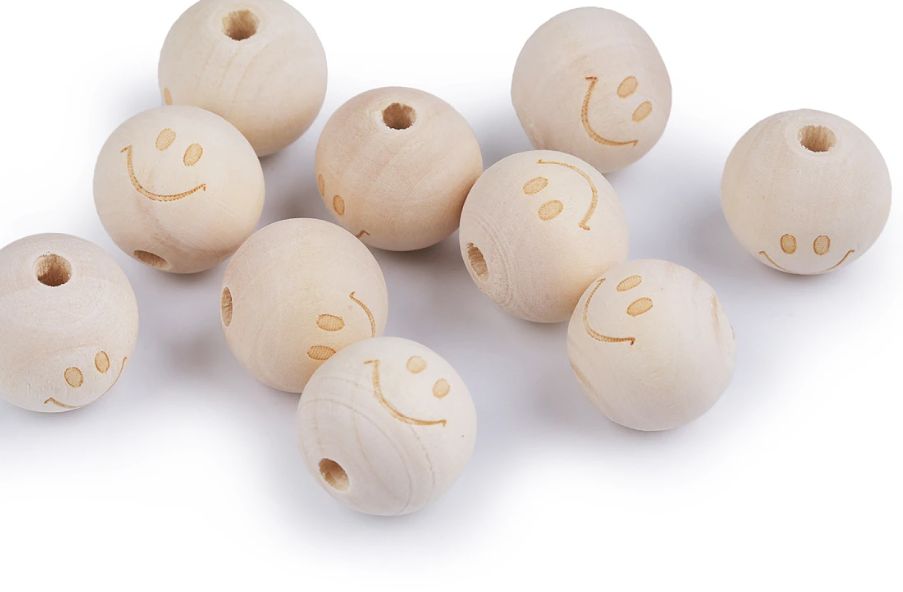 10pcs/Unfinished Wooden Beads - Face Ø20 mm