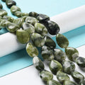 Natural Teardrop Chinese Southern Jade Beads Strands, 17.5~18x13x6mm, Hole: 1.2mm, about 22pcs/strand, 15.24 inch(38.7cm)