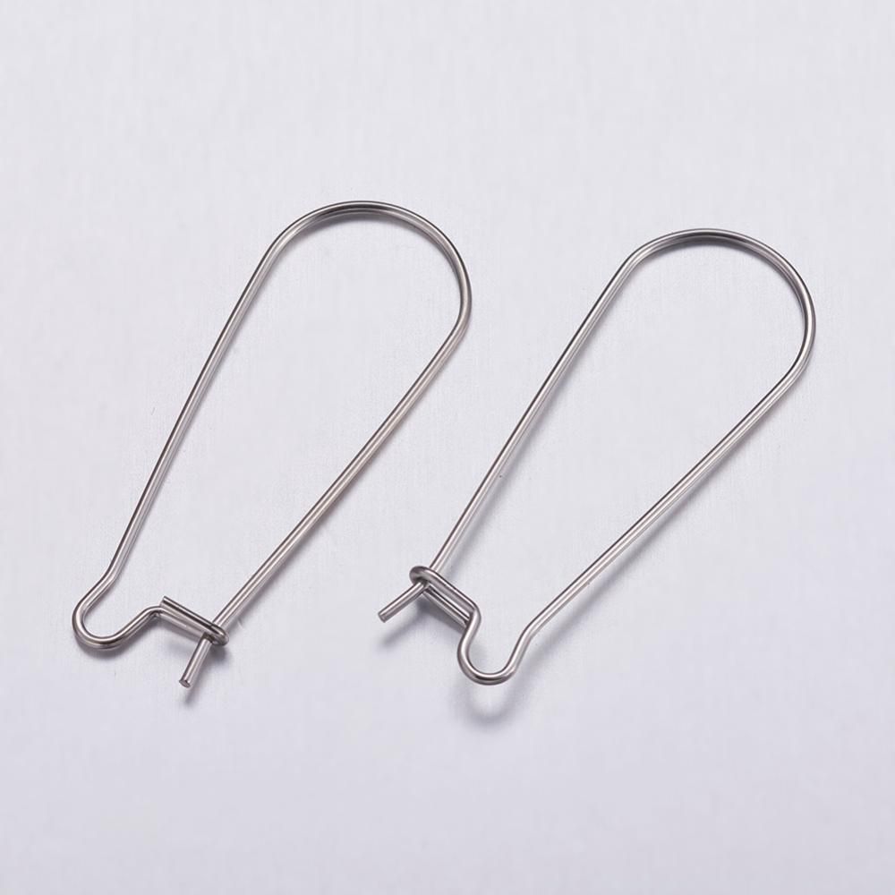 10pcs/ 316 Surgical Stainless Steel Hoop Earrings Settings 33x12.5x0.7mm