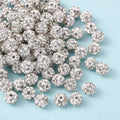 4pcs/Polymer Clay Rhinestone Beads, Pave Disco Ball Beads, Grade A, Round