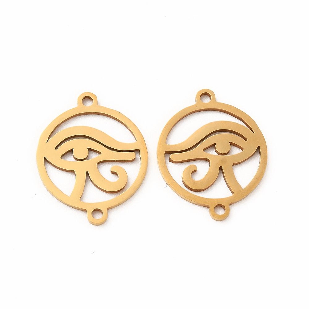 2pcs/201 Stainless Steel Connector Charms/18.5x15x1mm