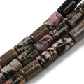 Natural Rhodonite Beads Strands, Column, 10x6mm, Hole: 0.8mm, about 40pcs/strand, 15.67''(39.8cm)
