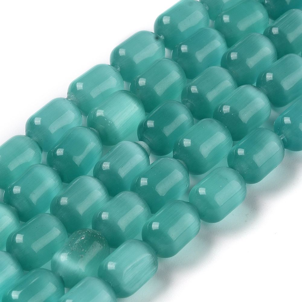 Cat Eye Beads, Column, 7.5~8x11.5~13mm, Hole: 0.7mm, about 32pcs/strand, 14.57''(37cm)