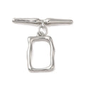 Brass Toggle Clasp/Real Platinum Plated/28x5.5x3.5mm