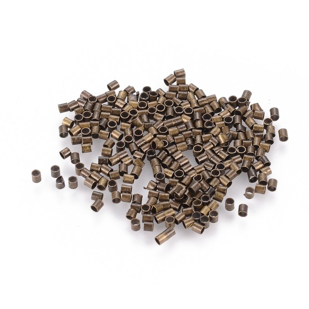 1.5x1.5mm/Brass Crimp Beads, Tube/1g