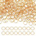 10pcs/Brass Open Jump Rings, Long-Lasting Plated, Round Ring, Real 18K Gold Plated