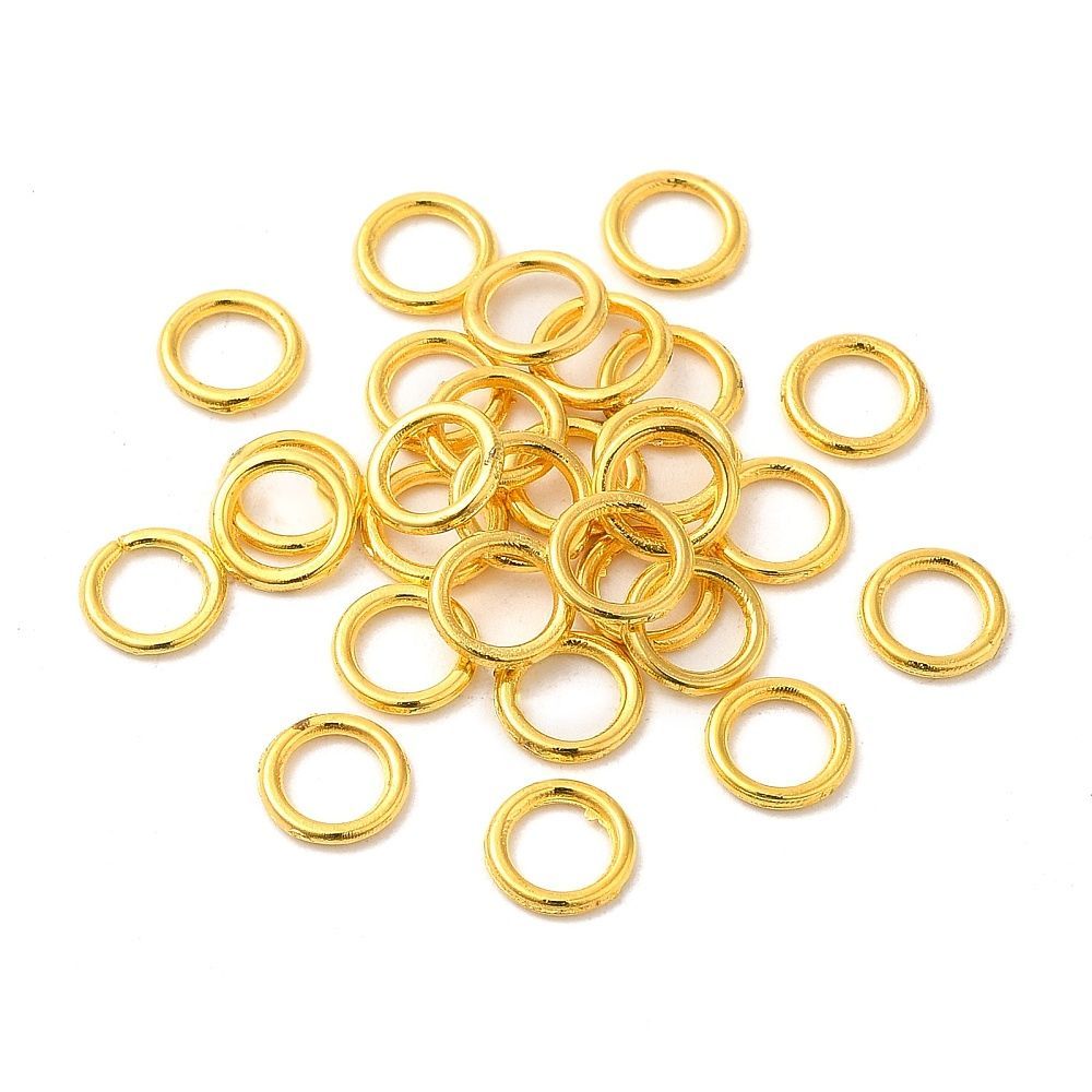 Alloy Soldered Closed Jump Rings, 6x0.8mm, 18 Gauge, Inner Diameter: 3.8mm